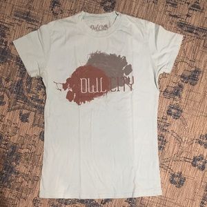 Owl City tshirt. Light blue.